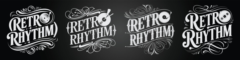 Obraz premium Retro Badge Label Design with Chalk Calligraphy
