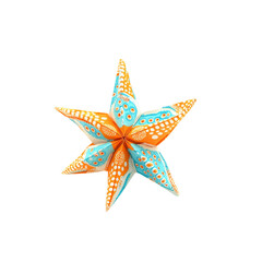 Obraz premium Vibrant Orange and Teal Origami Star Decoration