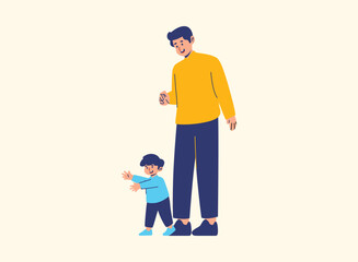 Illustration of an Happy Fathers Day with son Character