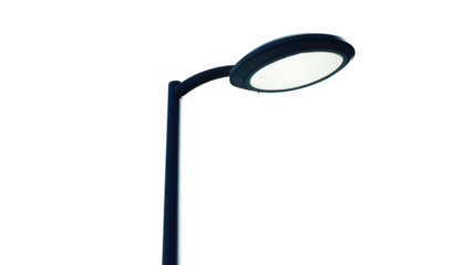 Metal and glass street lamp object isolated on transparent background. PNG