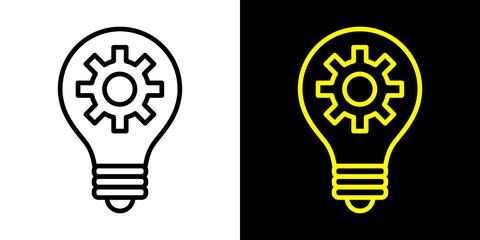 Light Bulb icon set. Idea sign, solution, inspiration, thinking concept. Lighting Electric lamp, electricity, shine, shiny. Flat style for graphic design, logo, web site, UI.