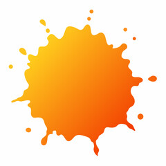 orange watercolor  brush on white background