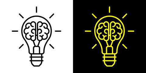 Light Bulb icon set. Idea sign, solution, inspiration, thinking concept. Lighting Electric lamp, electricity, shine, shiny. Flat style for graphic design, logo, web site, UI.