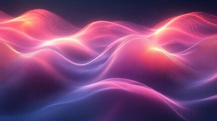 Abstract digital waves of glowing particles (7)