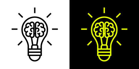 Light Bulb icon set. Idea sign, solution, inspiration, thinking concept. Lighting Electric lamp, electricity, shine, shiny. Flat style for graphic design, logo, web site, UI.