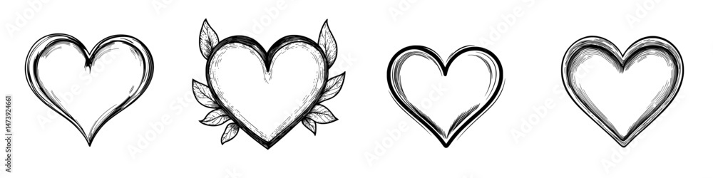 Aufkleber a simple heart line icon is represented as a modern outline sign in linear style, isolated on a whit