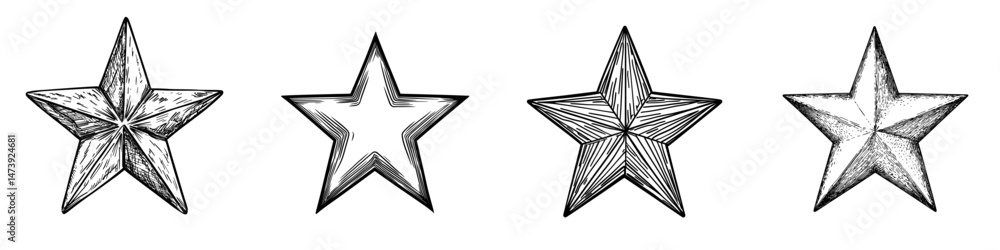 Poster the star line icon is depicted in a simple and modern outline sign with a linear style pictogram iso