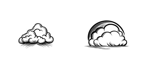A modern cloud icon is depicted as a solid logo illustration with a colorful pictogram isolated on a white background