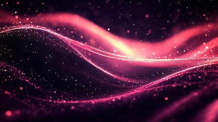 Obraz premium Abstract digital waves of pink and red light
