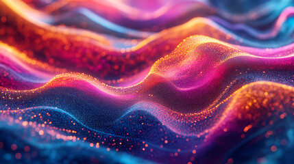 Obraz premium Abstract digital waves of vibrant colors