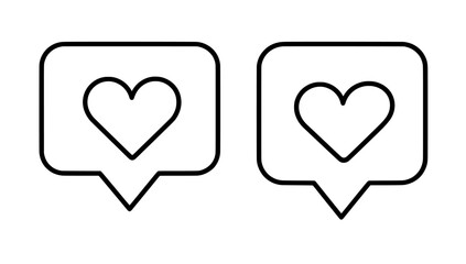 A set of Heart icons, representing Love, is presented in a flat, modern style, isolated on a white background, as a contemporary illustration