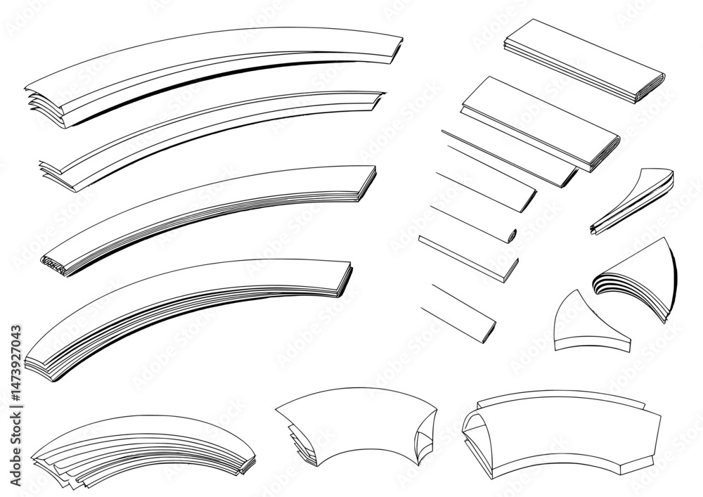 Poster this modern graphic design set includes a paper page with realistic, isolated elements, such as curl