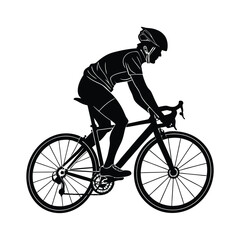 Silhouette of a cyclist male vector illustration