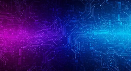 Obraz premium Blue & Purple Circuit Board Technology Background. Modern Digital.