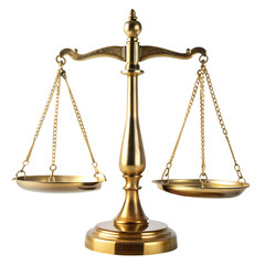 Scales of Justice Symbol of Law Balance and Equality isolated on transparent background