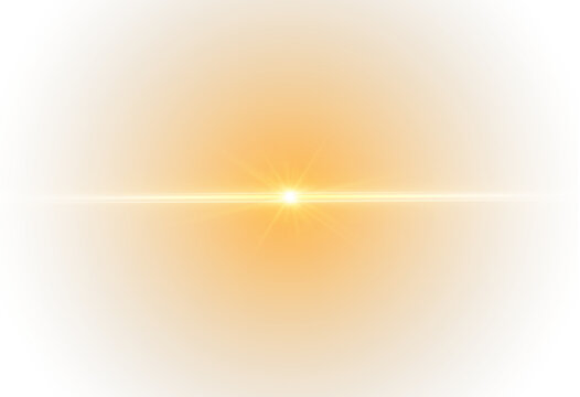 Golden Star Glow Effect — Luxurious Shine, Sunburst Rays, and Magical Light Beams for Christmas, LED Highlights, and Bright Interface or Holiday Illustrations