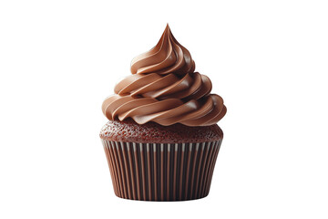 Delicious chocolate cupcake with swirled frosting bakery food photography bright lighting close-up indulgent dessert experience