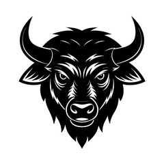 Enraged Bison Face Mascot Tattoo Illustration