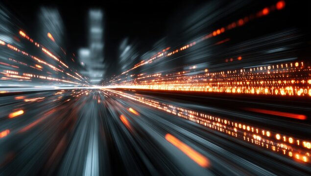 Abstract data stream with binary code effect