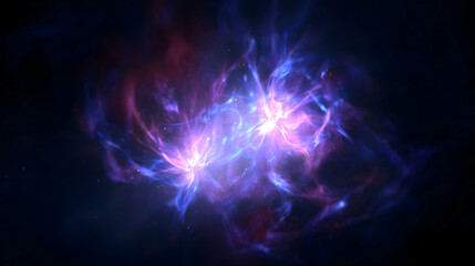 Obraz premium Glowing nebula bursts vibrantly outward deep space cosmic view abstract