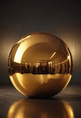 Gold foil wrapped sphere, dramatic light reflections  Modern metallic accent piece ,  modern,  texture