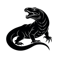 Fototapeta premium Furious Komodo Dragon Vector Tattoo Illustration
