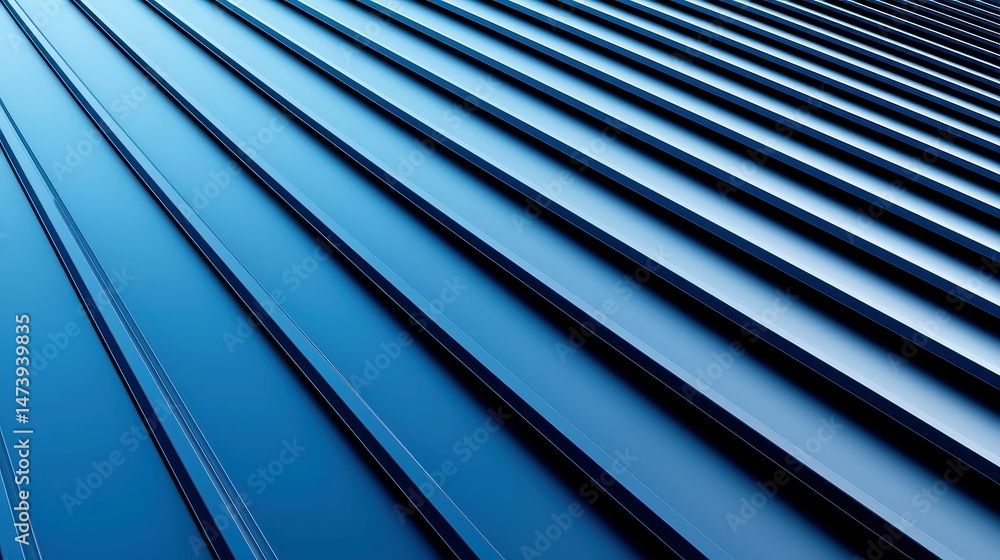 Poster Geometric Exploration of Diagonal Seam Lines on Zinc-Coated Roofing, showcasing intricate patterns and textures in a modern architectural context, emphasizing design and structure.