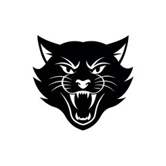 Hissing Cat Face Mascot Logo Vector Design © designer