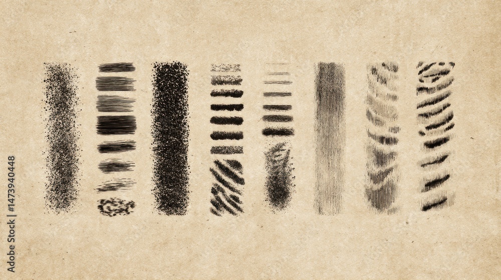 Poster charcoal texture samples: a diverse collection of artistic strokes and patterns