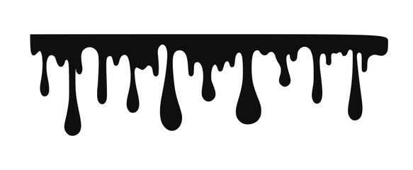 Liquid Drip and Splash Elements — Black Fluid Shapes, Grunge Splatter, and Melting Forms for Frames, Borders, and Artistic Graffiti-Inspired Design