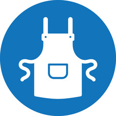 Obraz premium ISO mandatory safety sign, wear apron, blue circular icon