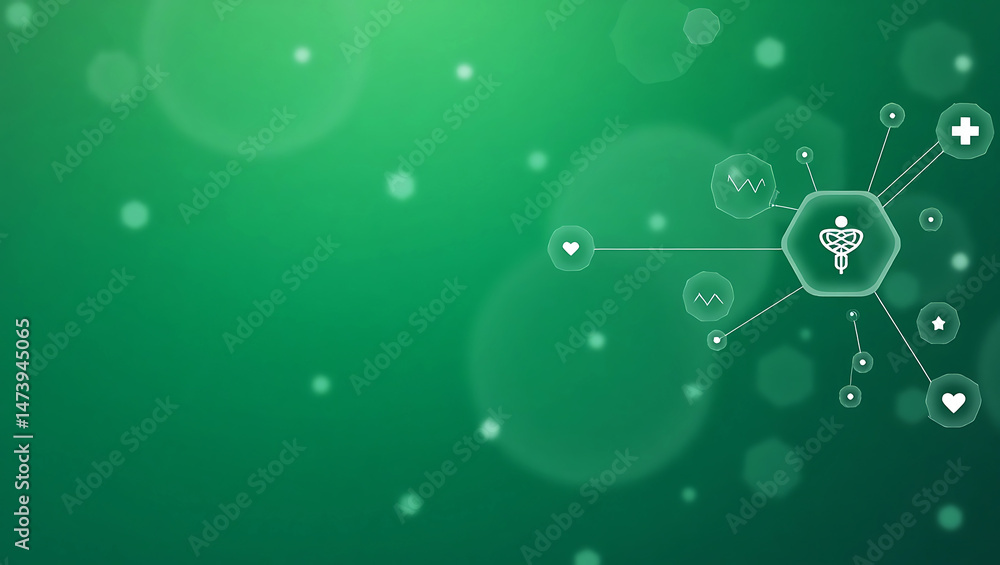Poster medical abstract gradient background with molecules white and light blue web banner for science tech
