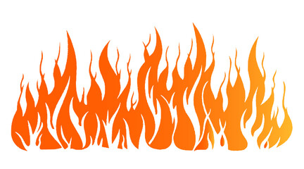 Seamless Fire Flame Background — Horizontal Cartoon Blaze Band with Burning Heat, Wildfire Energy, Danger Elements, and Summer BBQ, Passion, and Rage-Themed Visuals