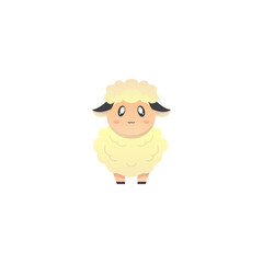 A funny cartoon sheep, a cute white farm animal illustration vector