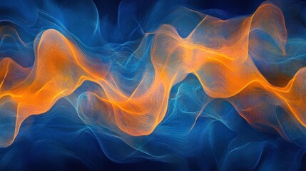 Obraz premium Abstract Orange and Blue Swirling Energy