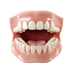  Realistic 3D Model of an Open Mouth with Perfect Teeth [Transparent Background PNG].