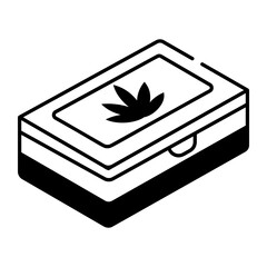 A hand drawn icon of a weed box 
