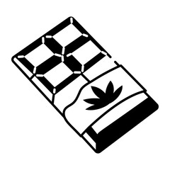 A hand drawn icon of weed chocolate 
