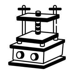  A doodle style icon of a rosin machine 
