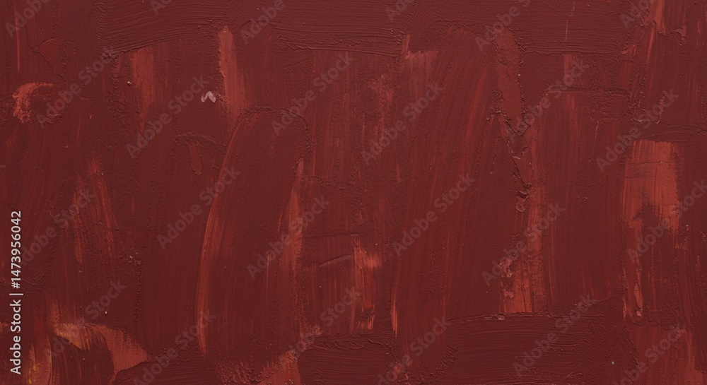 Poster abstract artwork of textured red paint strokes creating a rough and expressive background with visib