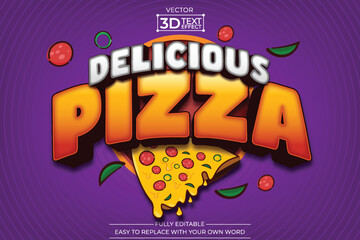 Pizza text effect font editable typography 3d text