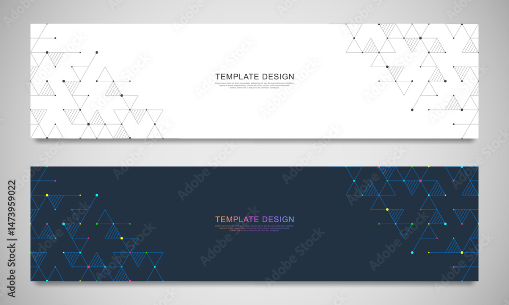 Aufkleber Graphic design element for web page or banner with a geometric pattern of triangle shapes.