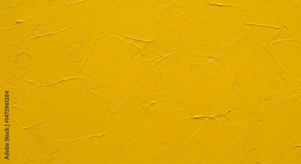 Poster close-up of textured yellow paint applied with a palette knife, creating a vibrant and abstract arti