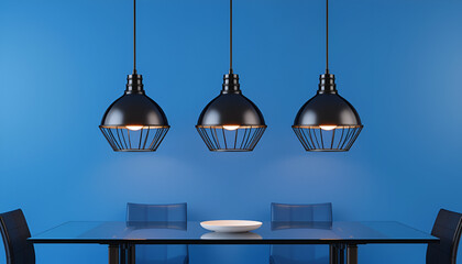 Black Modern Pendant Lamps Urban Dining Room Photo