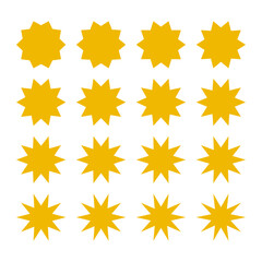 Ten Point Zigzag Gold Spiky Circles