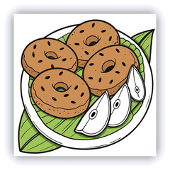 Happy birthday greeting vector poster set. Birthday invitation card with strawberry, chocolate, blueberry cake and party hat decoration elements. Vector illustration party poster collection.