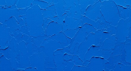 Obraz premium Close-up view of textured royal blue oil paint strokes on canvas, showcasing depth, rich color, and artistic expression in a vibrant and abstract background