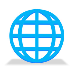 globe icon on round button