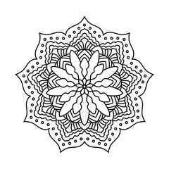 Circular pattern in form of mandala and decoration on transparent background