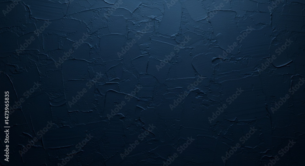 Poster dark blue textured wall background with visible brush strokes, creating a moody, abstract backdrop f